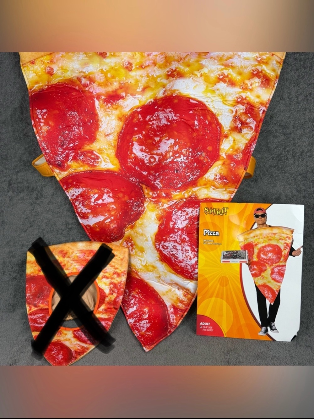 Spirit Halloween Pizza Slice Costume Adult One Size Pullover Halloween / Party
